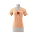 Earth Creations Short Sleeve Women's Scoop Neck Top, “Flourish Earth”, Sunstone, Medium