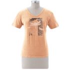 Earth Creations Short Sleeve Women's Scoop Neck Top “Dragonfly Diary”, Sunstone