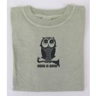 Earth Creations Youth 100% organic cotton T "Owl (Give a Hoot)", Moss, Large