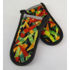 Lodge Hot Handle Mitt, 2-pack Multi-colored Chili Pepper Print