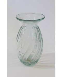 6” 100% Recycled Glass Vase – Twirling Mold – Clear