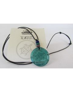 Aurora GlassWear Pendant Necklace-Turtle-Teal