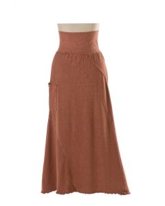 Earth Creations Villa Skirt, Hemp/Organic Cotton, clay dyed Cinnabar