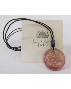 Aurora GlassWear Pendant Necklace-Celtic Knot Trefoil-Amethyst