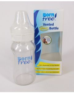 Born free Glass, Vented Baby Bottle, 9 oz.