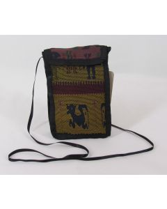 Small Purse-Hand Woven in Ecuador-Maroon, green, Gold