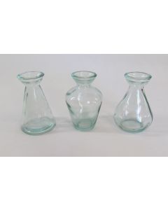 Down to Earth Small Vases, Set of 3 – clear