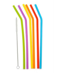 RSVP 10” Silicone Straws Set of 6